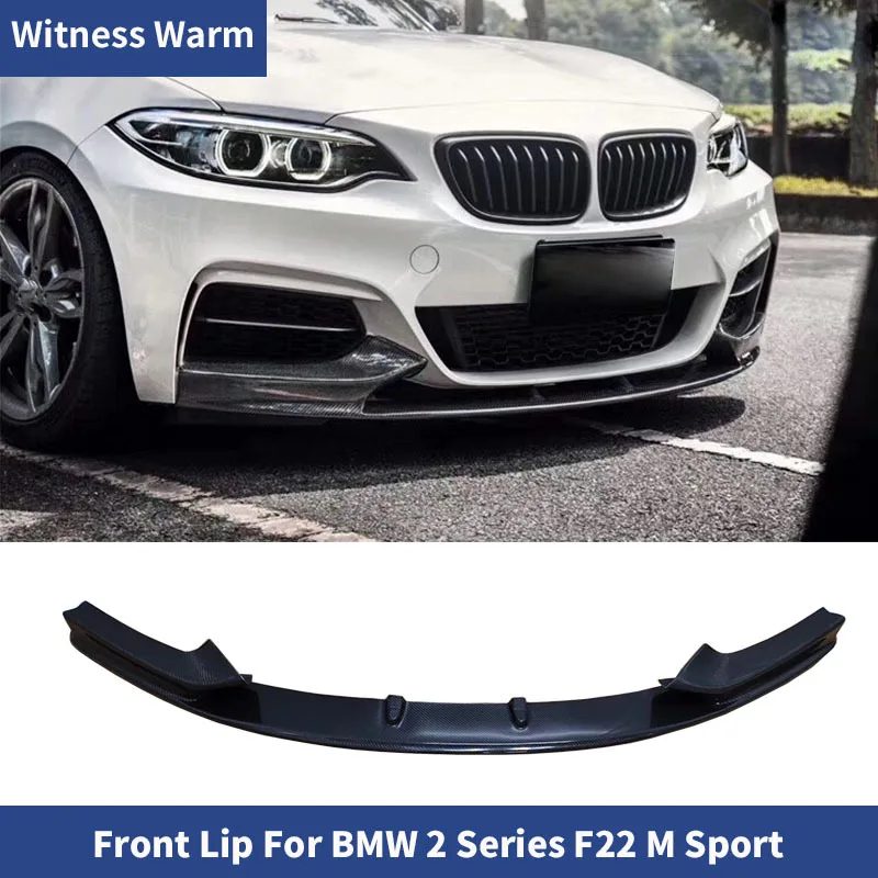 Front Bumper Lip Spoiler Splitters Chin Guard for Bmw 2 Series F22 F23 Mt Sport Bumper Coupe Convertible 2014 - Up Carbon Fiber