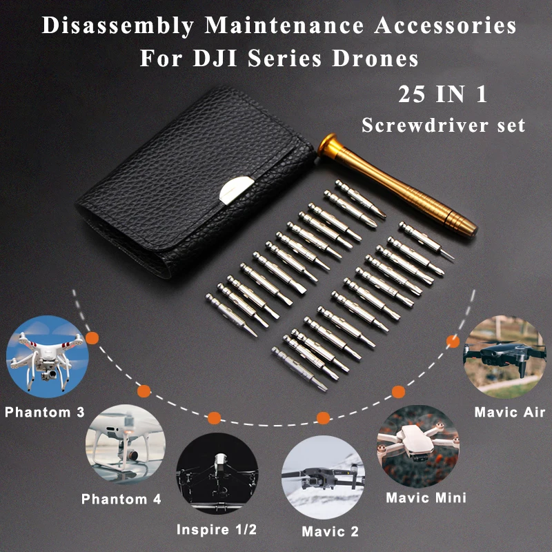 25in1 ไขควงชุดสกรู Bolt DRIVER Repair Kit ชุดเครื่องมือสำหรับ DJI Mavic 2 Pro Air Spark Inspire Phantom 2 3 4 Drones