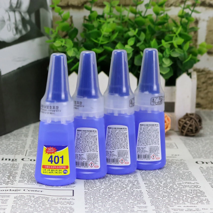 20g Bottle Universal 401 Glue Strong Instant Dry Glue Bonding Adhesive Glue for Plastic Metal Shoes Nail Carpentry Repair