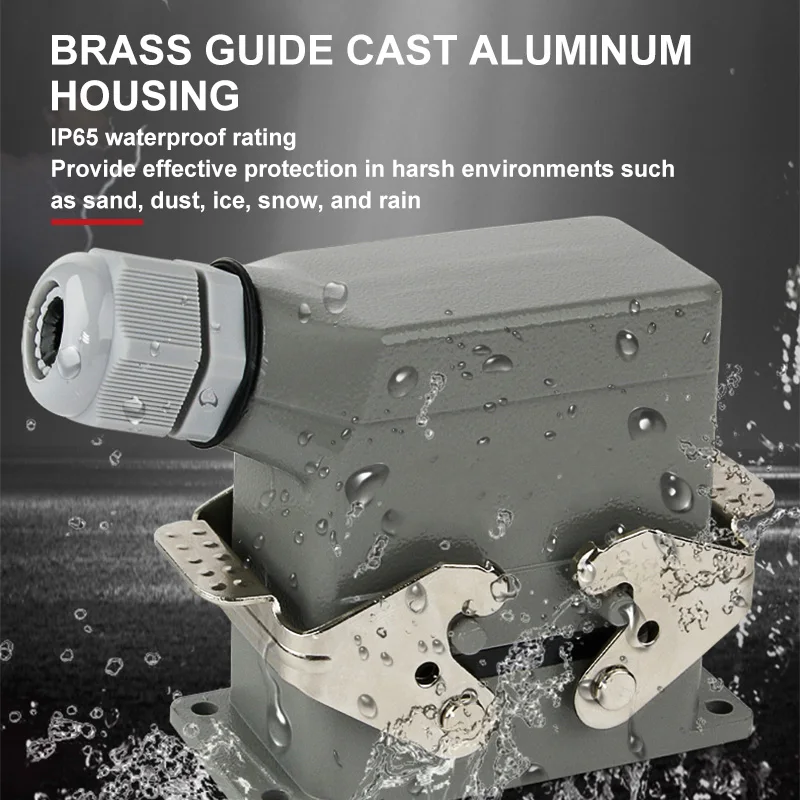 He conector retangular resistente 6 10 16 24 36 48 pinos núcleo à prova dwaterproof água aviação industrial tomada superior linha lateral 16a