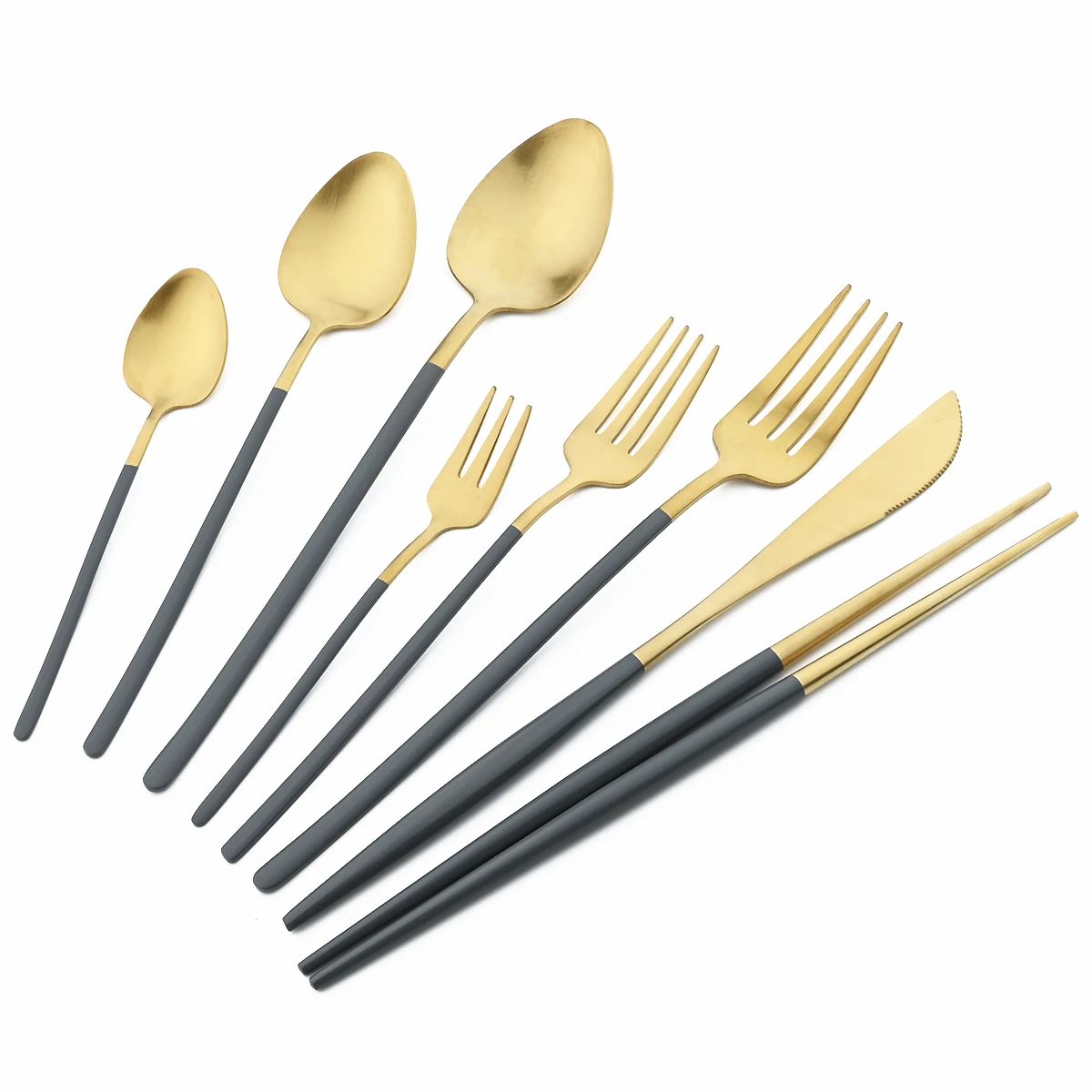 Rose Gold Dinnerware 18/10 Stainless Steel Cutlery Set Matte Knife Cake Fork Dessert Spoon Tableware Kitchen Flatware Silverware