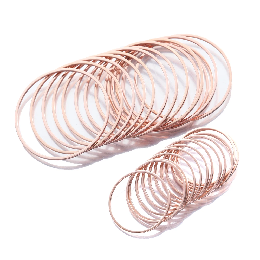 10Pcs Stainless Steel Rose Gold Round Circle Hoop Connectors Earring Charm Link Ring Resin Frame For DIY Jewelry Making Findings