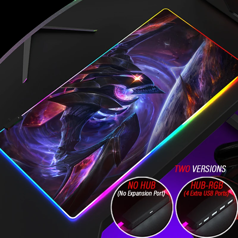 

Концентратор 4 в 1, большой игровой коврик для мыши USB League of Legends RGB светодиодный Ной подсветкой, персонализированный коврик для мыши LOL Yasuo KDA Akali, коврик для ПК