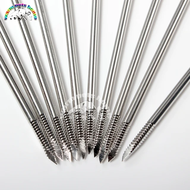 10 sztuk ortopedyczny drut Kirschnera drut gwintowany 250mm 317 medyczne instrumenty chirurgiczne ze stali nierdzewnej weterynaryjne