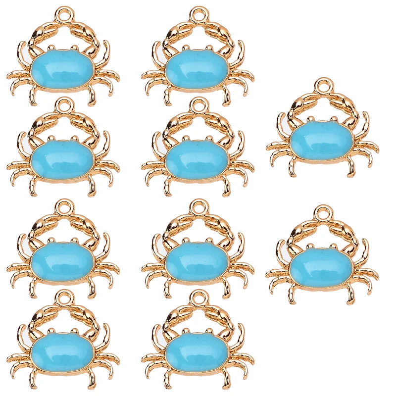 20Pcs Cute Cartoon Little Crab Dripping Oil Charm Pendant Accessories Wholesale DIY Bracelet Necklace Jewelry Making Supplies