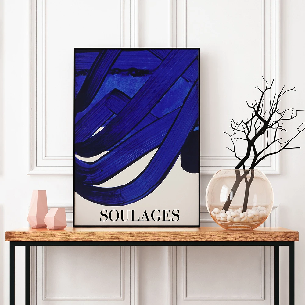 Pierre Soulages  Exhibition Poster Wall Art  Geometric Print Abstract Canvas Painting Living Room Cuadros Home Decor