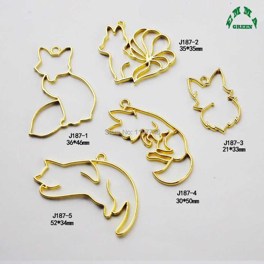 Gold Hollow Charms Cute Cat Animal Zinc Alloy Pendants Accessories for Jewelry Making Handmade Earrings Finding  20pcs 50mm