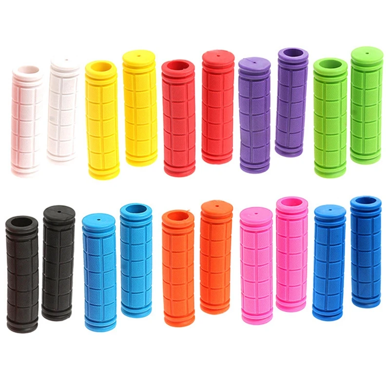 1 Pair Durable Bicycle Grips Anti-slip Soft Rubber Handlebar Cover with High Flexibility for Mountain Road Bike Parts