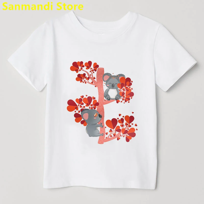 

Lovely Koala Tree Animal Print Tshirt Girls Summer Tops Tee Shirt Kids Clothes T Shirt Harajuku Shirt Kawaii Children Clothing