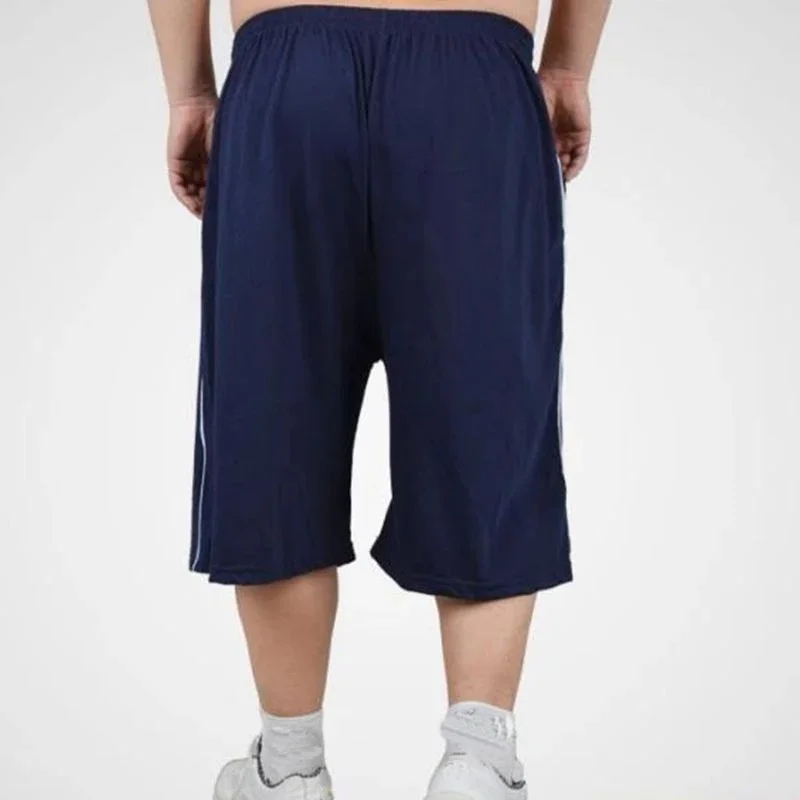 Plus Size 10XL 150KG Men Summer Sports Shorts Cotton Shorts Navy Blue Black WorkOut Oversized High Elasticity Loose Homewear