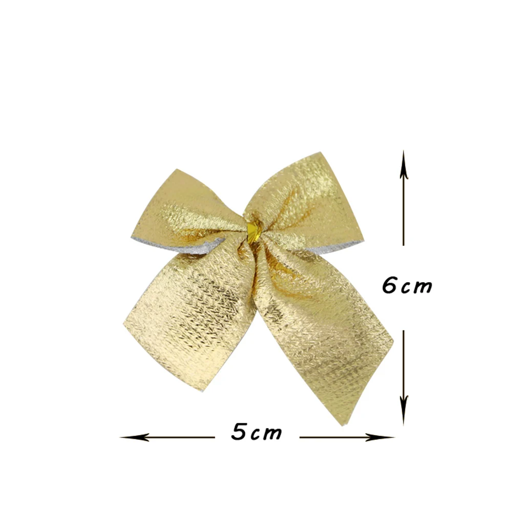 12pcs Christmas Bow Hanging Decoration Gold Silver Red Bowknot Home Christmas Ornaments Xmas Tree Decor New Year Gift
