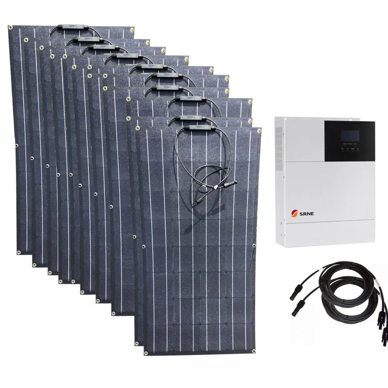 Etfe Flexible Solar Panel Kit Complete 5000W 220V 110V For Home Hybrid Inverter Controller Solar Battery Charger Car Campping