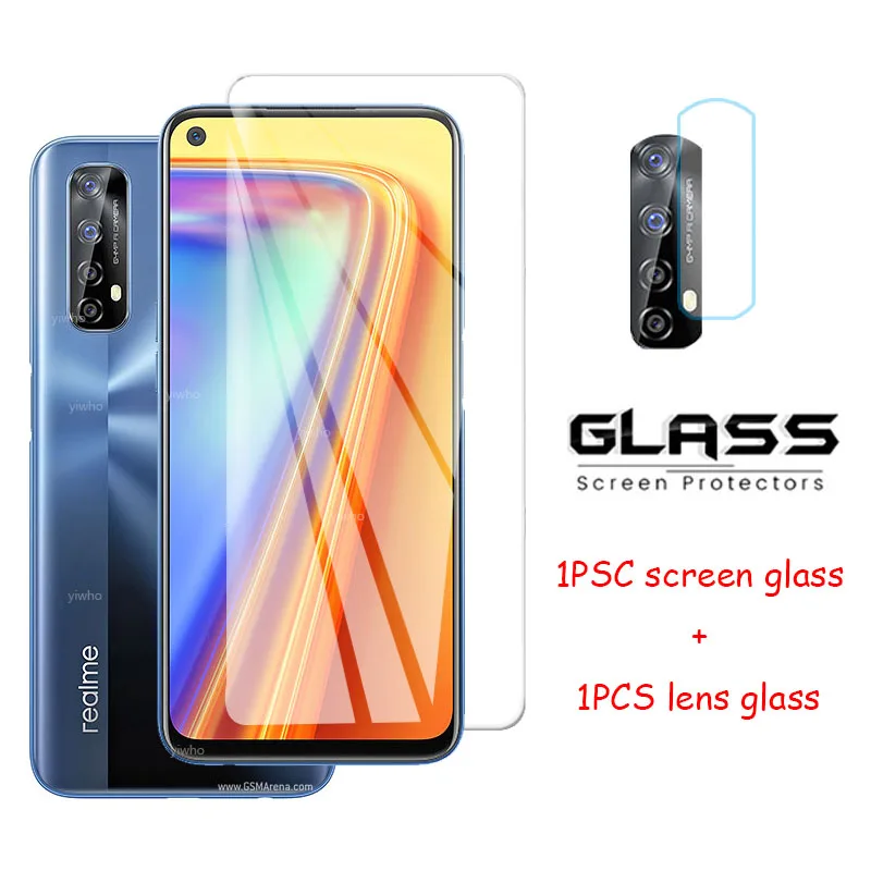 2 in 1 protective Glass on Realme 7 glass Screen Protectors camera lens Tempered Glass For Oppo Realme7 Film RMX2151 6.5