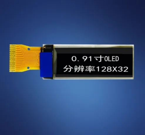 

2pcs 0.91" OLED display module 128x32 pixels white /blue 14pin I2C IIC interface SSD1306 driver UG-2832HSWEG02 0.91 OLED Display