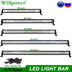 Offroad Car Roof Lights 32 42 52 inch Straight LED Work Light Bar For Jeep Chevy 4runner Truck 4x4 Lightbar SUV LED Bar Light