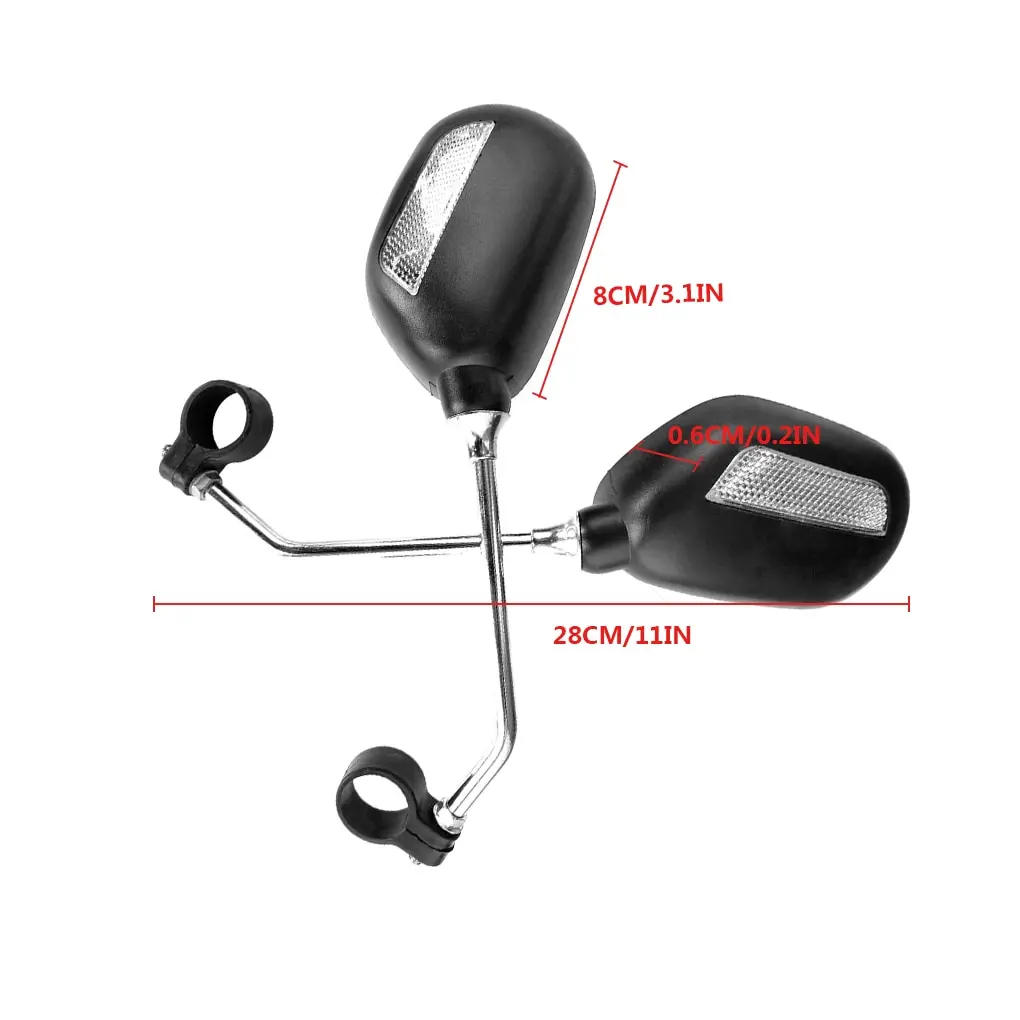 1 Pair Bike Rear MirrorsAdjustable Left Right Mirrors Riding Handlebar Mount Rearview Safety Mirror for Mountain Road Bicycle