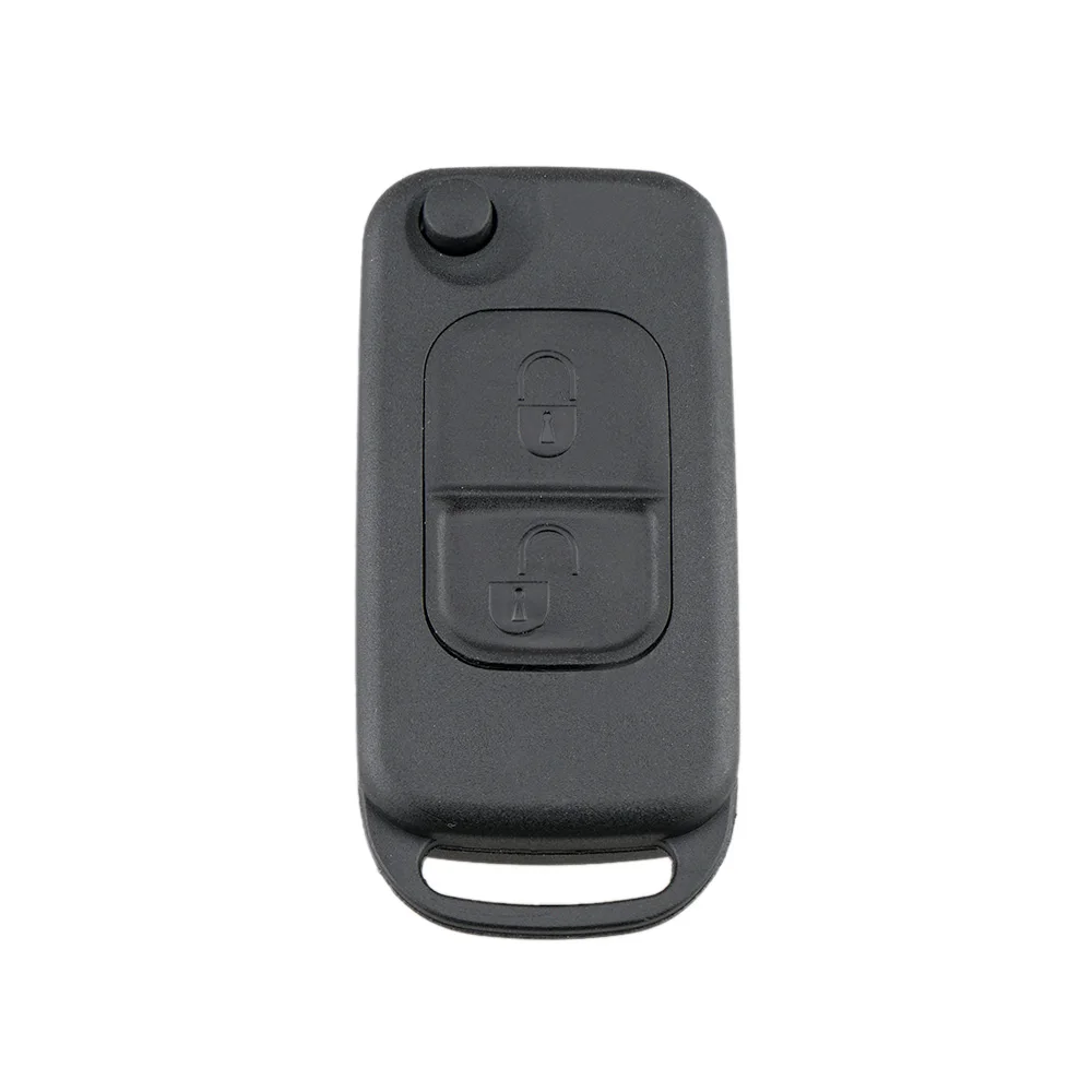 QWMEND-Coque de clé de voiture à rabat à distance pour Mercedes, 2 boutons, lame, SLK, E113, A, C, E, S, W168, WAth, W203, HU64