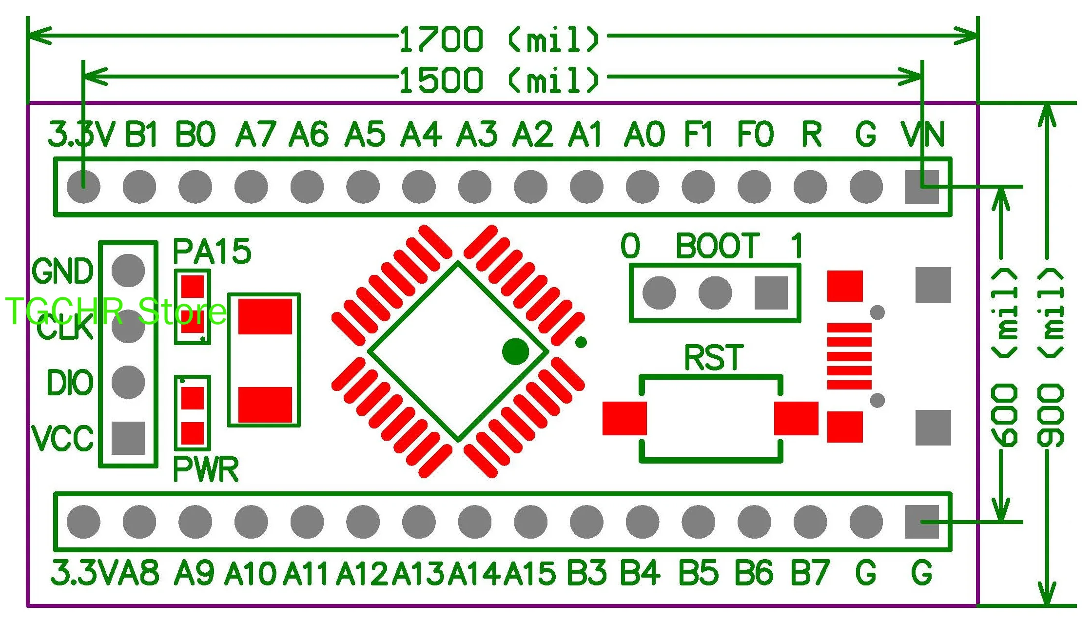 APM32F030K8T6 اللوحة الأساسية تحل محل Stm32f030 الحد الأدنى من لوحة تطوير النظام K6t6