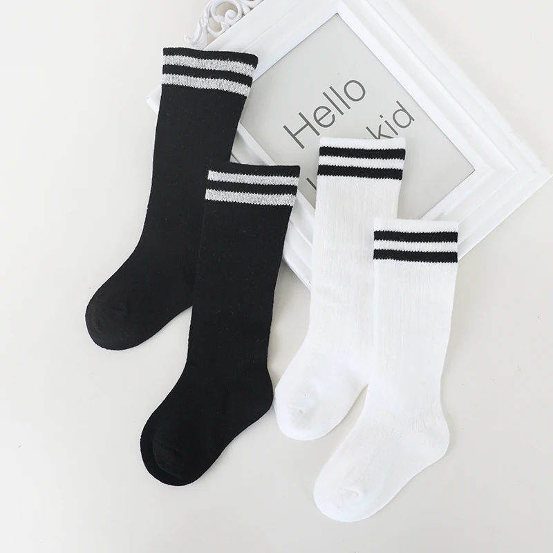 Baby Girls Socks Knee High Boys Sports Sock Cotton Long Stripes Children Socks Kids School Socks