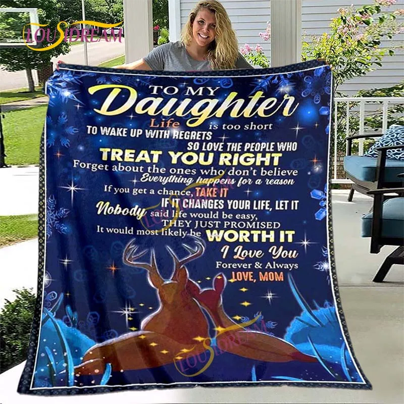 Daughter Blanket From Mom To My Beautiful Daughter Blanket From Dad personality birthday gift  Christmas gifts Soft blanket