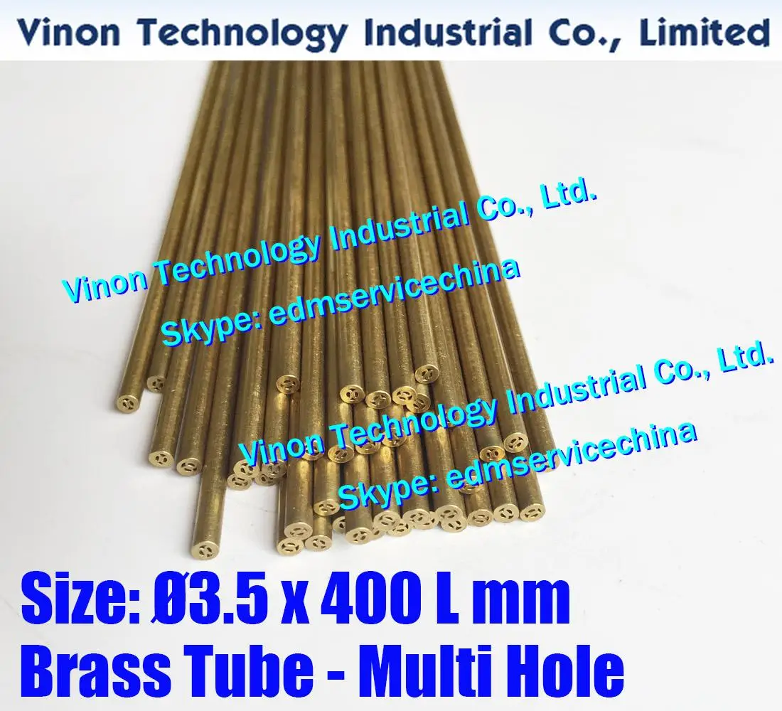 Ø3.5x400Lmm Brass Tube Multihole (30PCS/LOT),Brass EDM Tubing Electrode Multi-Channel Dia. 3.5 Length 400 for Electric Discharge