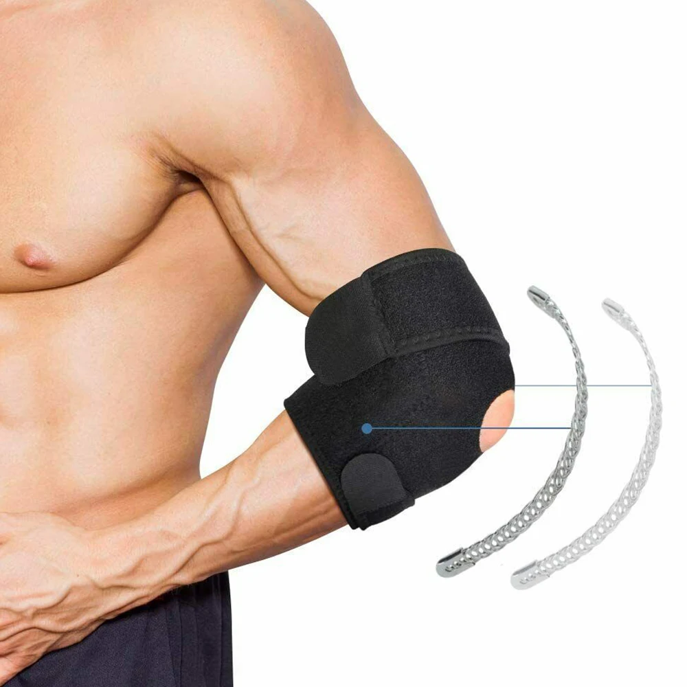 Breathable Pad Sport Band Elbow Protection Adjustable Tennis Elbow Support Arthritis Golfers Strap Spring Elbow Brace