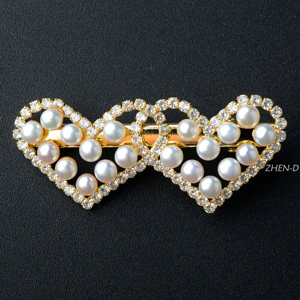 ZHEN-D Jewelry Sweet Heart for Love Freshwater Pearls Beauty Hair clip accessories Hairpin Gorgeous Gift for girlfriend women