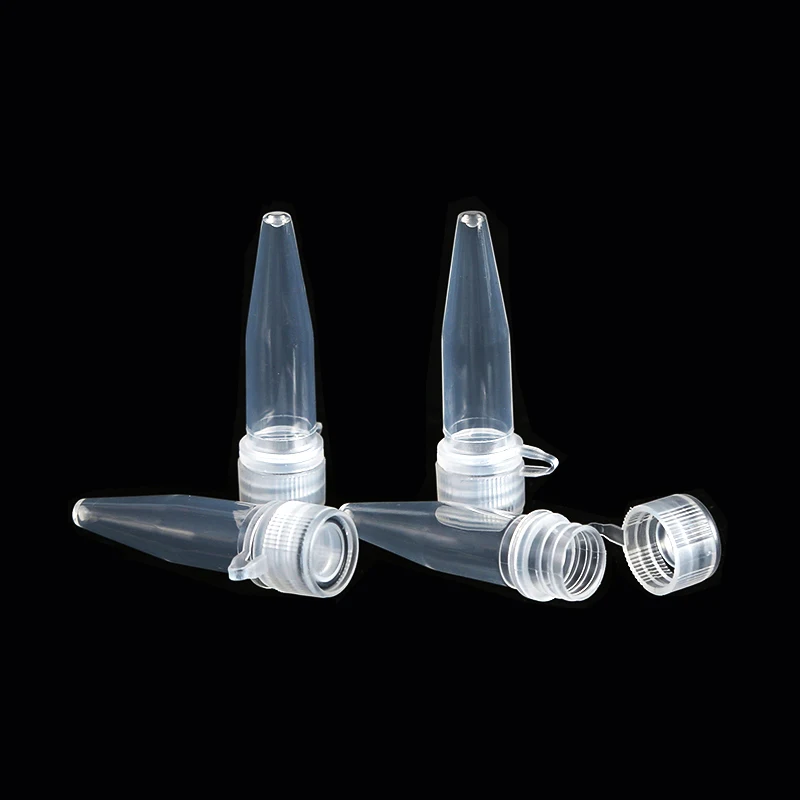 100pcs 1.5ml Screw Cap Skirted Centrifuge Tube for Lab Experiment , Plastic Centrifugal Freezing Tube With Transparent Cap