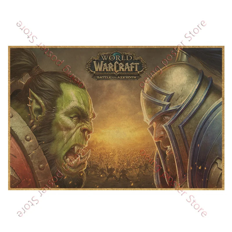 Popular Classic Games The Poster Decoration Painting of World of Warcraft on Kraft Paper Poster Painting Wall Art Cuadros Decor