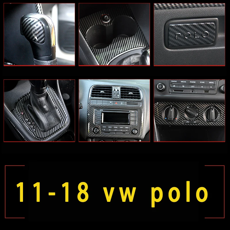 Stylizacja samochodu dla VW Polo 2011 2012 2013 2014 2015 2016 2017 2018 ABS Włókno węglowe Dekoracyjne cekiny Naszywka wylotu powietrza Akcesorium — zdjęcie 3