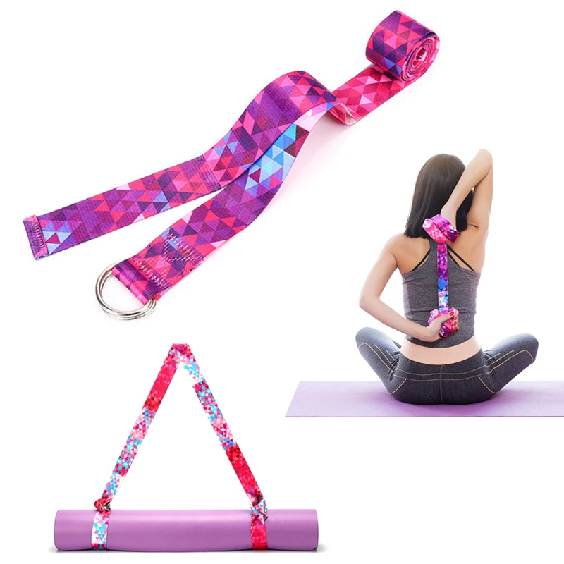 

Yoga Stretch Strap Multi-Colors Adjustable D-Ring Belt Fitness Exercise Rope Figure Waist Leg Resistance Fitness Bands Yoga Belt