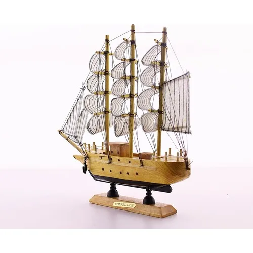 Deco Elite Hout Handgemaakte Zeilschip Schaal Model Decoratieve Hobby 23 Cm-Een