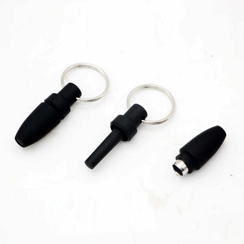 Rubber Cigar Punch Cutter Blade Key Ring Chain Bullet Style Draw Hole Black Cut Professional Portable Gadgets Pocket