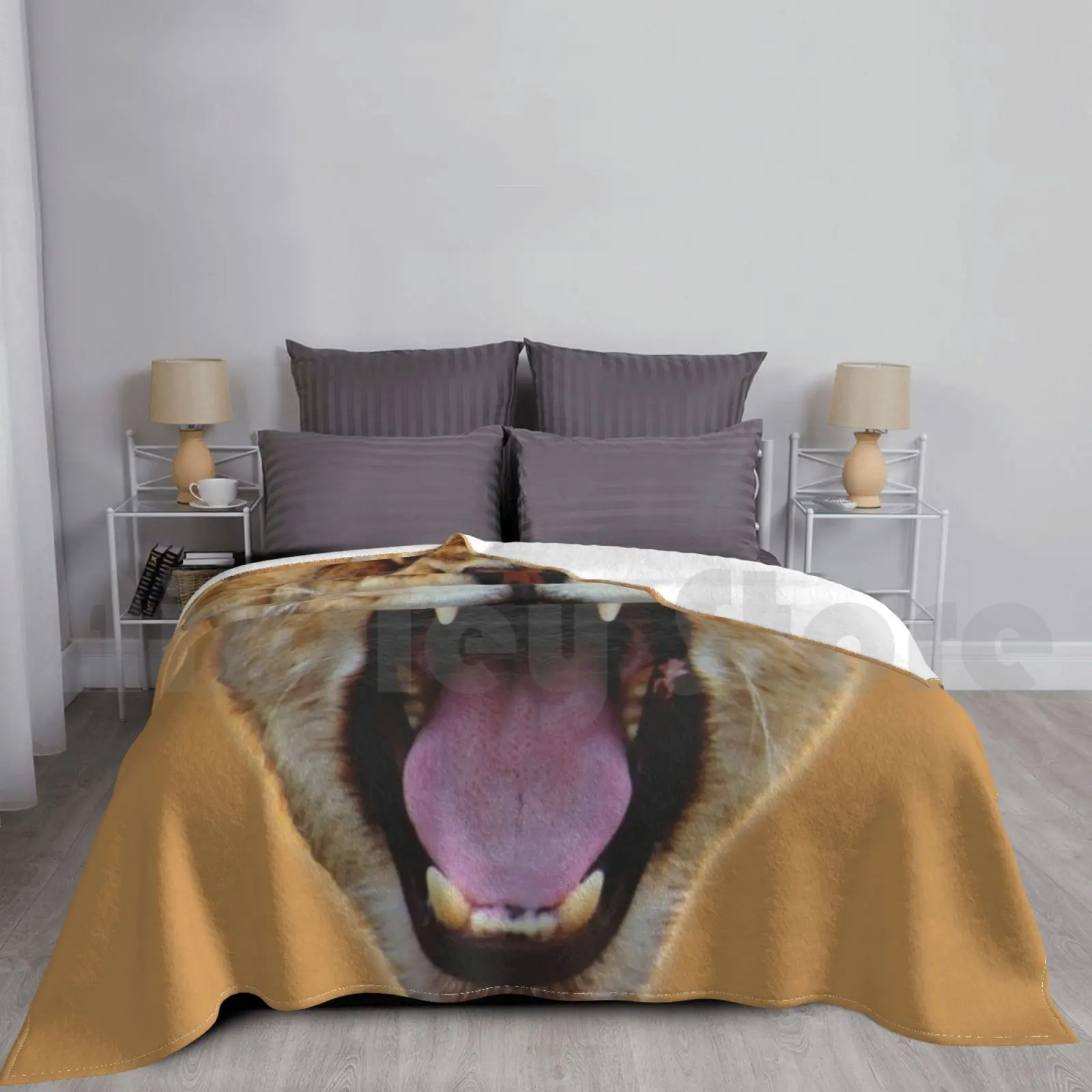 Lion Face Roar Blanket Super Soft Warm Light Thin Byfab Lion Face Lion Lion Face Roar Lion Roar Roar Lion Roar Tiger