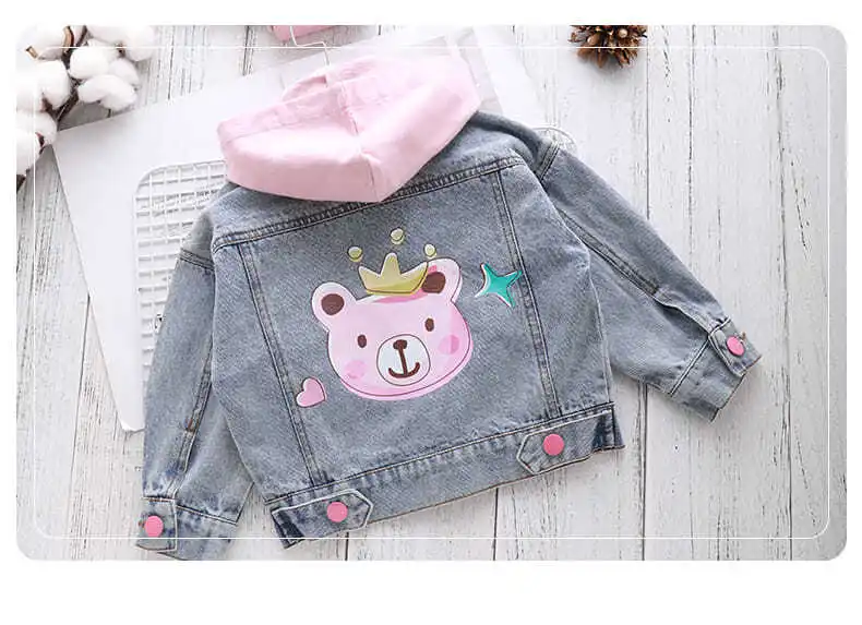 Boys Jacket Baby Girls Denim Jacket Jeans 2021 Spring Autumn Children\'s Hooded Coat Detachable Girl Jacket Top Coat For Kids