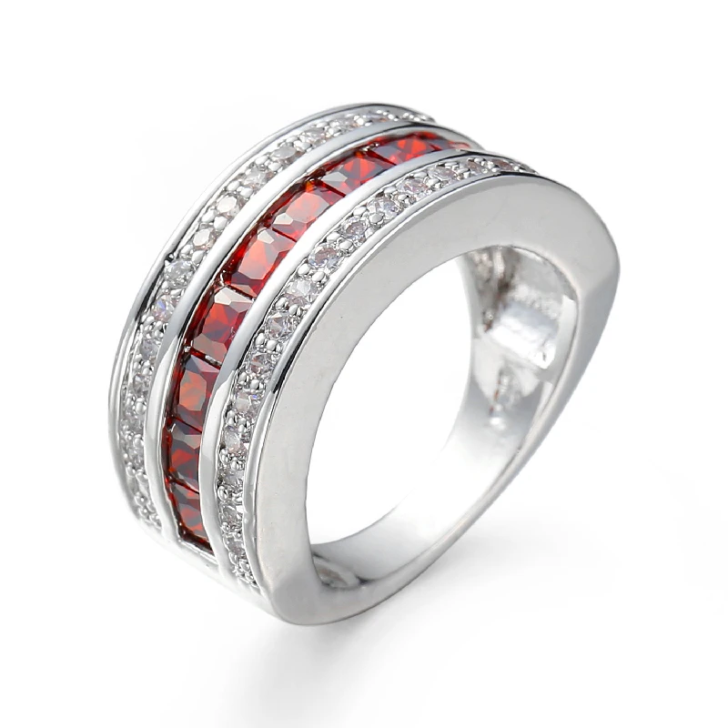 Fashion Ring for Men Women 925 Silver Jewelry with Zircon Gemstone Finger Rings Wedding Bridal Party Hand Accessories Wholesale