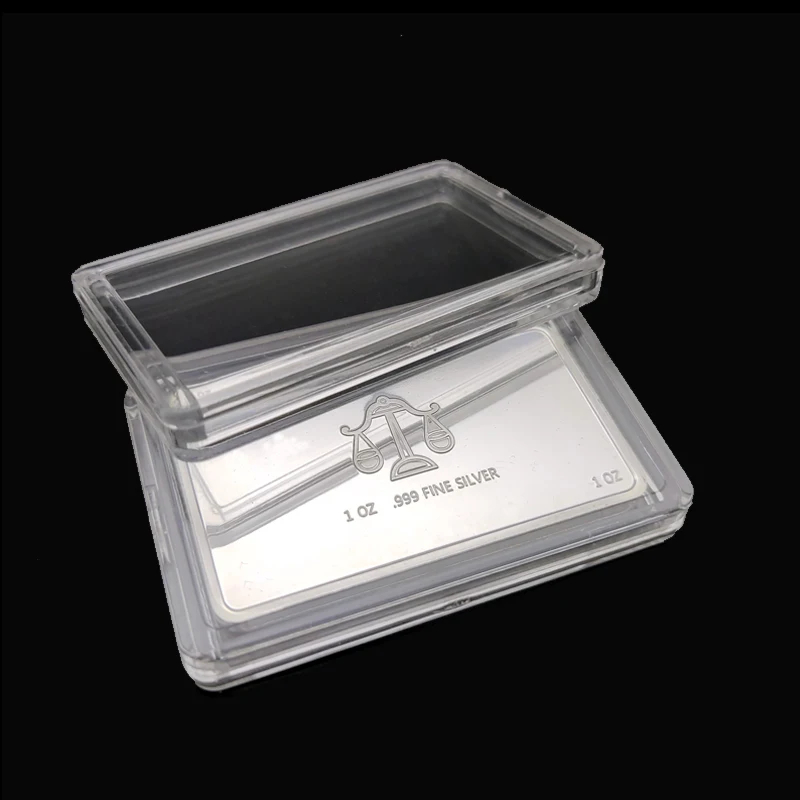 1PCS/LOT BULLION PLASTIC BOX CLEAR PLATIC BOX, Hard Plastic Airtite Cases for 1 oz Bullion Bars Silver Gold