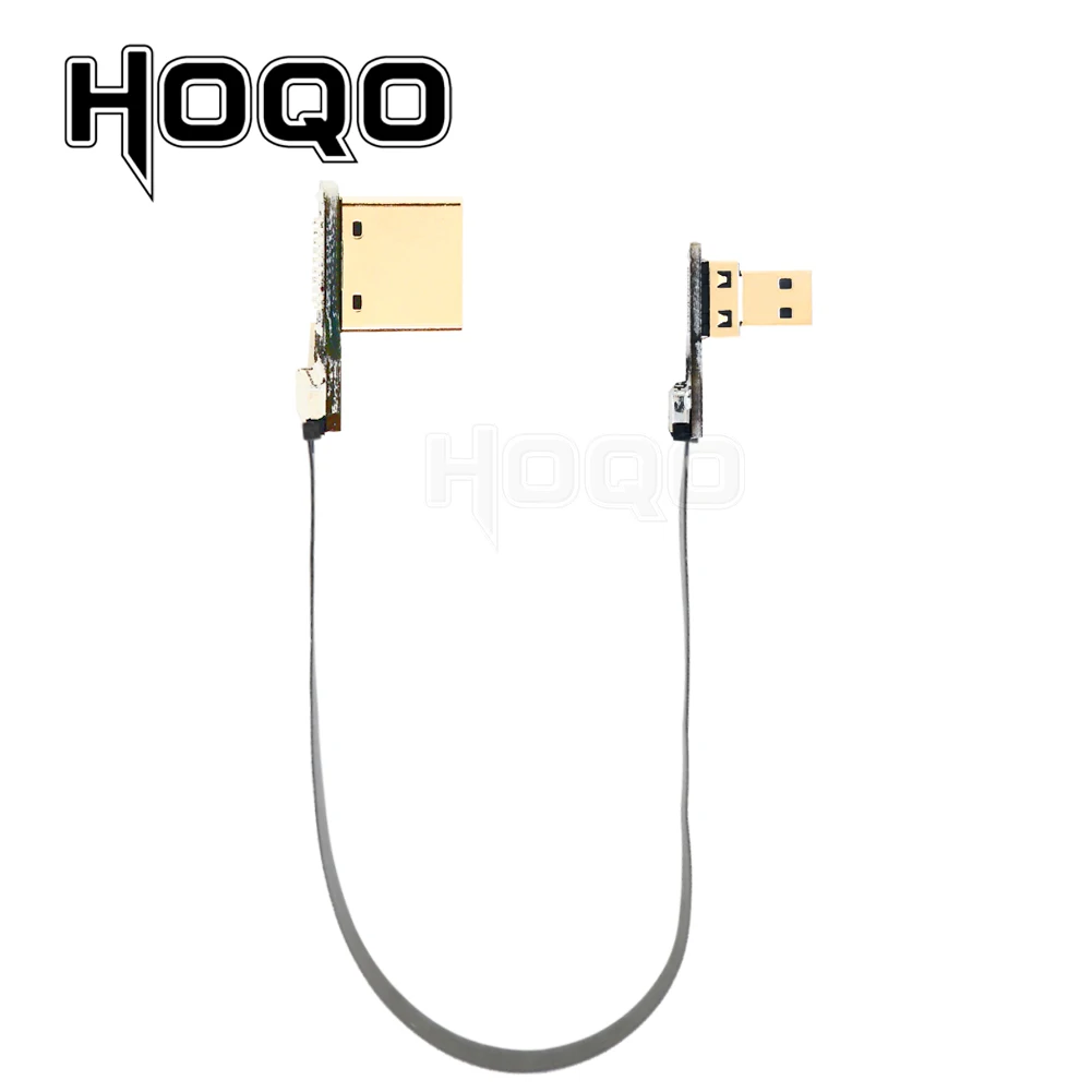 Hdmi-compatible 90 Degree Left/right angled Ultra Thin Hdmi ribbon Cable micro HDMI to HDMI for  camera gropro Raspberry Pi 4