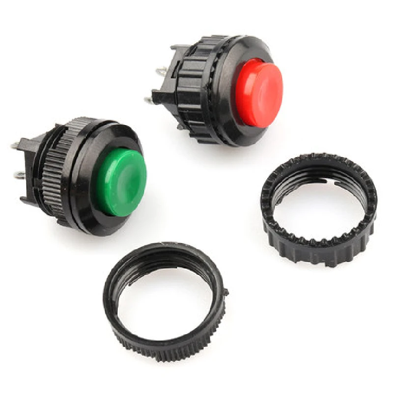 2Pcs DS-500 14Mm Schakelaar Schakelaar Druk Door Rood Groen Non-Lock Switch Self-Reset DS-501