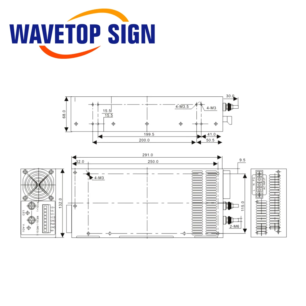 Imagem -02 - Meanwell Hign Fonte de Alimentação 1200w Original mw Saída 12v100a 24v50a 36v33a 48v25a Tensão de Saída Ajustável