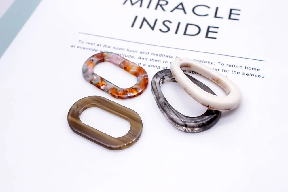 ZEROUP Ear Drop Acrylic Oval Shape Earring Accessories Pendant Necklace Charms Jewelry Finding Diy Handmade Material 6pcs