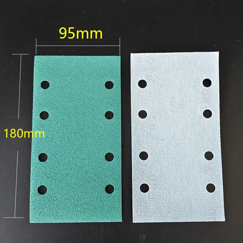 100 Pack 95*180mm Square Sandpaper 80-400 Grit Hook And Loop Sanding Sheets Aluminum Oxide For Orbital Palm Sander Polishing