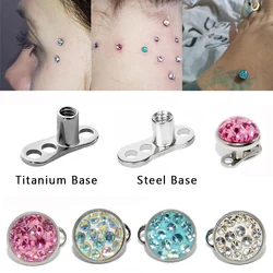 1PC Dermal Anchor Top Piercing with Base Skin Diver Surface Ring Micro Retainers Hide-it In Body Implant Stud Dermal Jewelry 16G