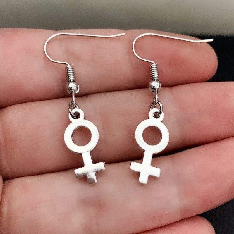 New retro fashion female feminism symbol pendant earrings charm punk gothic statement jewelry