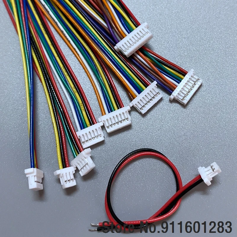 10PCS SH 1.0 Pitch Wire Cable Connector DIY SH1.0 JST 2p 3p 4p 5p 6p 7p 8p 9p 10pin Electronic Line Single End 28AWG 10/15/20CM