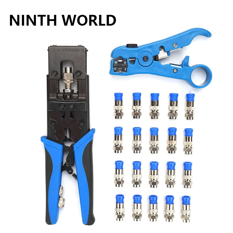 

Coaxial Compression Tool And BNC Cable Crimper Kit,Multi Crimping Connector Adjustable Tool Set For RG59 RG6 F BNC RCA Plier