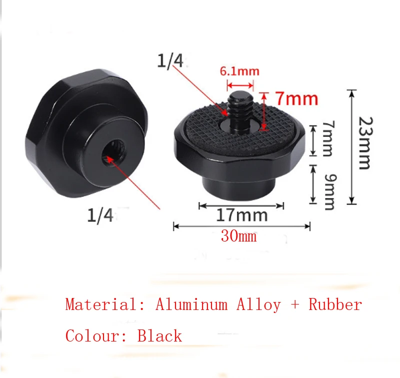 2 sztuk aluminium uniwersalny Hex 1/4 "do 3/8" uchwyt męski adaptery śrubowe kompatybilny dla lustrzanka cyfrowa Flash Gimbal statyw