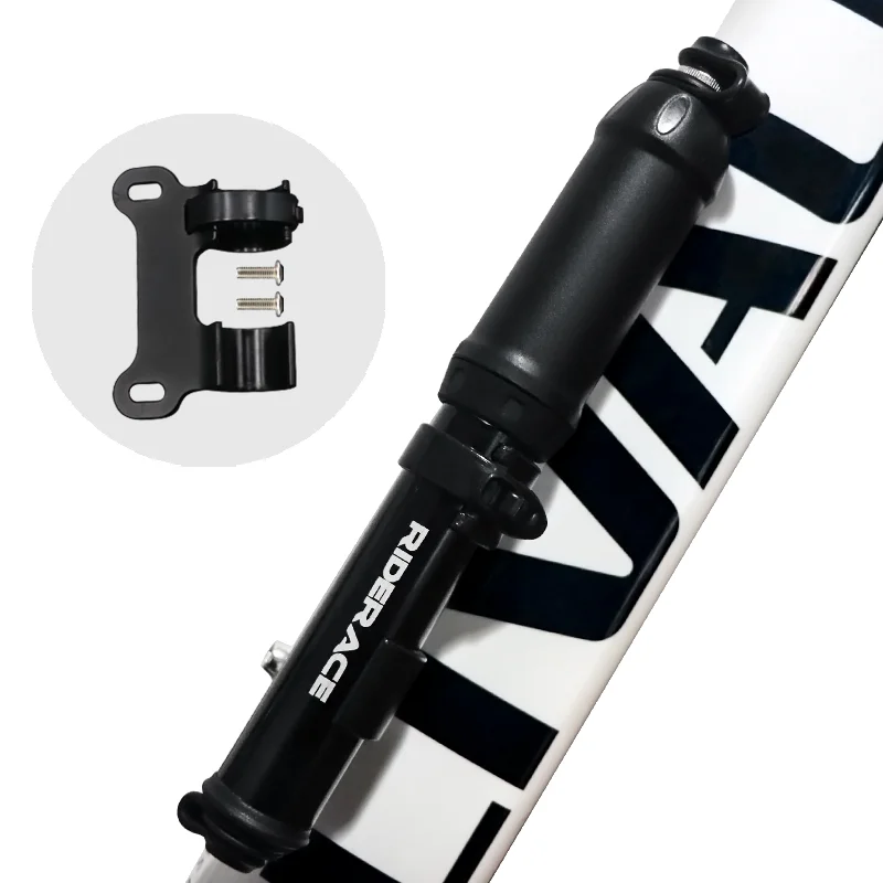 Tragbare Fahrradpumpe mit Schlauch, Ballnadel, Handluftpumpe für Mountainbike und Rennrad, Reifenfüller, Schrader- und Presta-Ventil, MTB-Zubehör – Detail 7