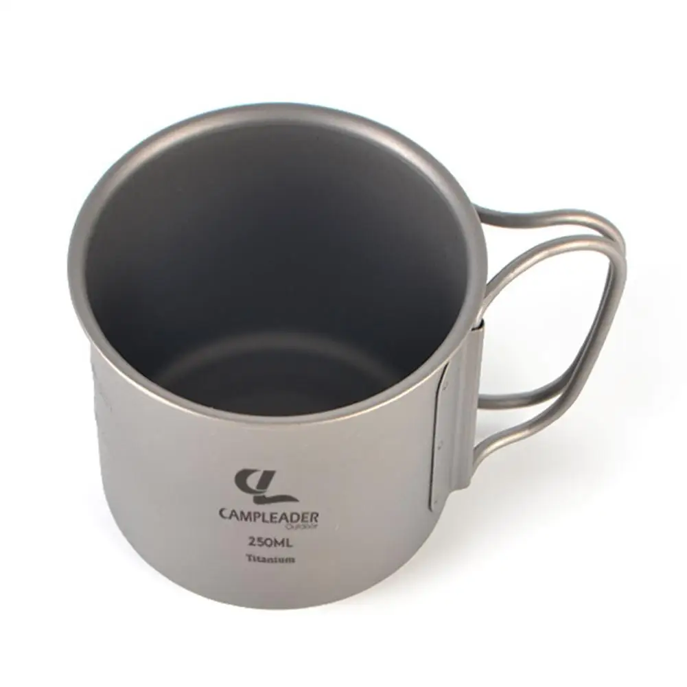 250ml 375ML Portable Cup Titanium Outdoor Water Cup Heatable Outdoor Camping Picnic Drinking Accessories With Bag Dropshipping