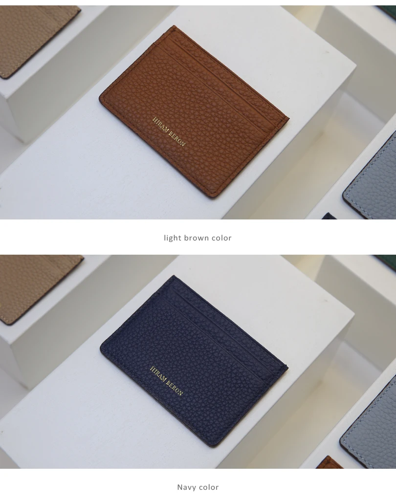 Hiram Beron Monogramm Hochwertige Premium Kieselleder Brieftasche Kartenhalter für Frauen Mann Fall Dropship – Detail 3